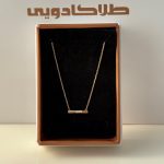 گردنبند طلا متصل مستعطیل نگین دار