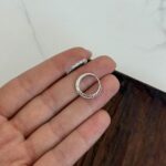 گوشواره حلقه ای تراش سفید - Image 2