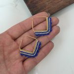 گوشواره مربع میوکی آبی کد022