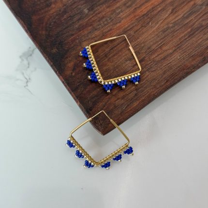 گوشواره مربع میوکی آبی کد025