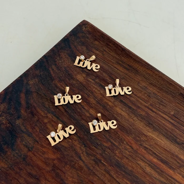 پلاک طلا love تک نگین - Image 2