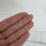 پیرسینگ طلا بینی نگین دار مربع - Image 2