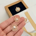 پلاک طلا مرواریدی دایره کد 583