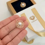 پلاک طلا گل مرواریدی کد 984