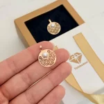پلاک طلا گل مرواریدی کد 983