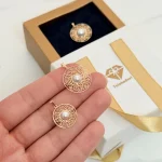 پلاک طلا گل مرواریدی کد 985