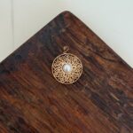 پلاک طلا گل مرواریدی کد 985