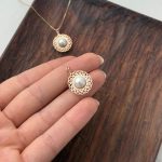 پلاک طلا گل مرواریدی کد 981 - Image 2