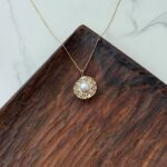 پلاک طلا گل مرواریدی کد 984