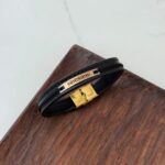 دستبند چرم و طلا کد 2058