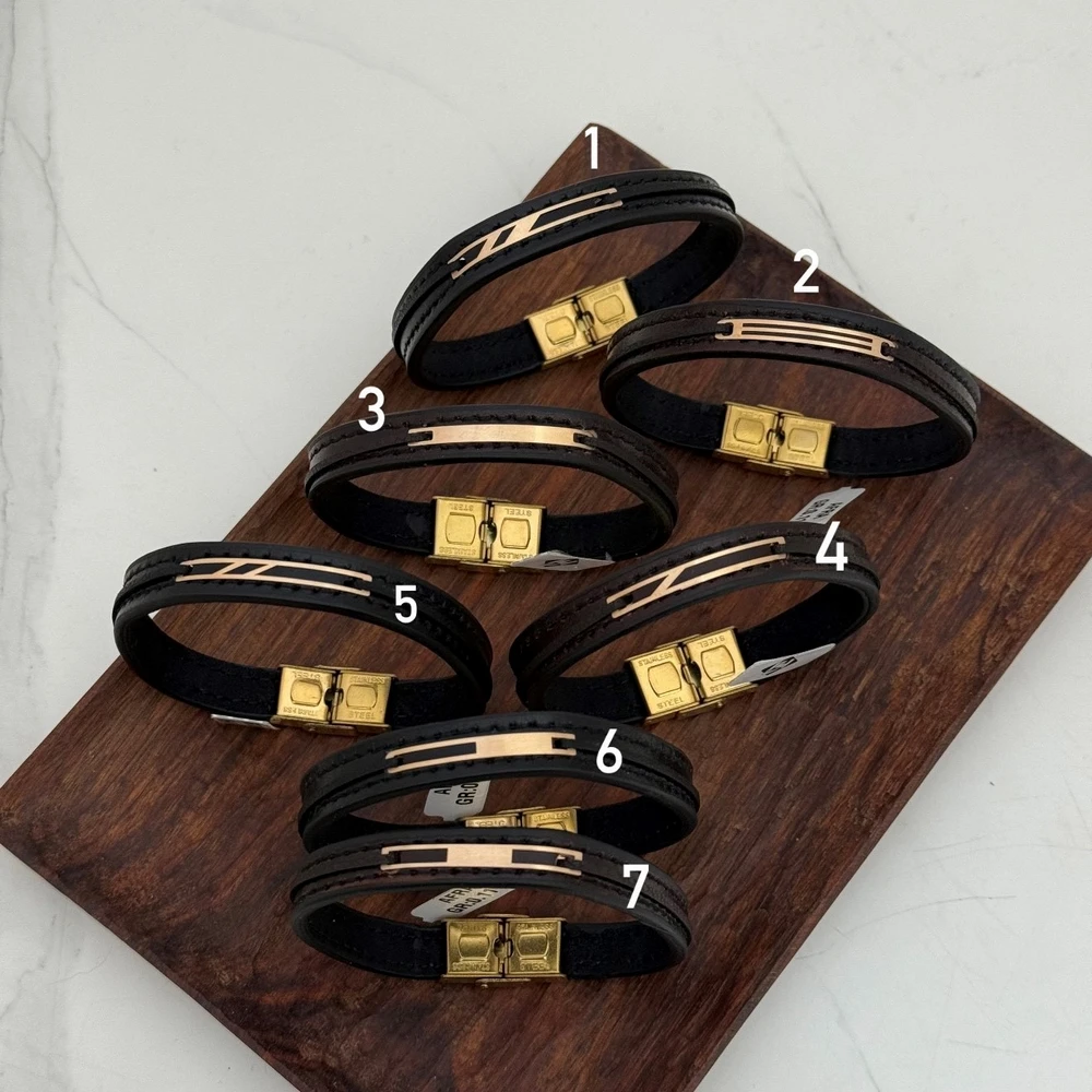 2B79AB7E-A270-4927-8847-AA1688C66EB1 (Copy) دستبند چرم و طلا 2070 - Image 1