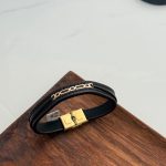 دستبند چرم و طلا کد 3048