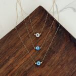 گردنبند طلا اوپال چشم نظر