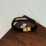 دستبند چرم و طلا کد 2065