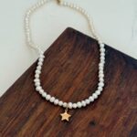 گردنبند طلا مروارید پرورشی ستاره دامله