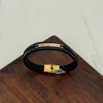 دستبند چرم و طلا کد 3048