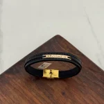 دستبند چرم و طلا کد 2062