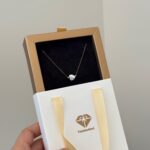 گردنبند طلا قلب صدفی کادویی - Image 2