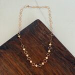 گردنبند لوکس آیینه ای طرح گل کد 700