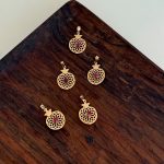 پلاک طلا انار نگین دار