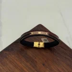 دستبند چرم و طلا کد 4011