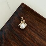 پلاک طلا آدم برفی مرواریدی