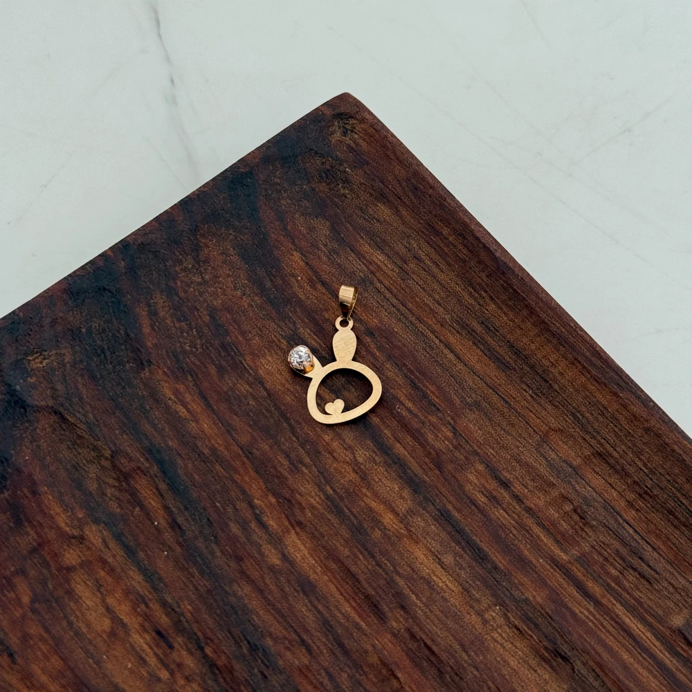 IMG_3385 (Copy) پلاک طلا خرگوش فانتزی نگیندار - Image 1