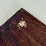 پلاک طلا دختر موفرفری نگین دار