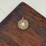 پلاک طلا اسلیمی مرواریدی کد 585