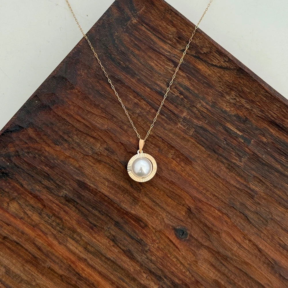 IMG_5194 (Copy) پلاک طلا مرواریدی کد 986 - Image 1