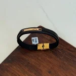 دستبند چرم و طلا کد 4039