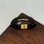 دستبند چرم و طلا کد 4028