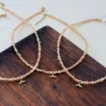 گردنبند طلا مروارید پرورشی شامپاینی