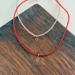 گردنبند سنگی فانتزی قلب کد 304