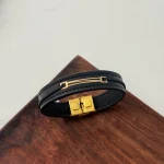 دستبند چرم و طلا کد5080
