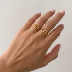 انگشتر طلا دو دایره گوی